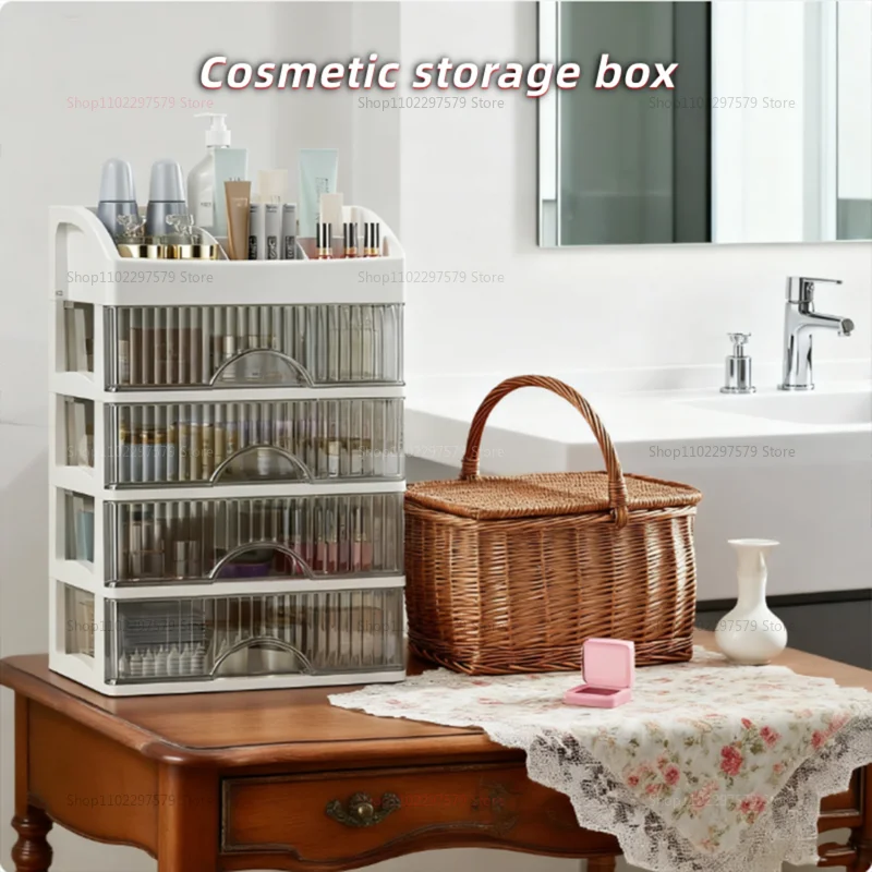 صندوق تخزين مستحضرات التجميل متعدد الطبقات درج المجوهرات إكسسوارات الشعر أداة تنظيم خزانة خزانة صندوق تخزين
