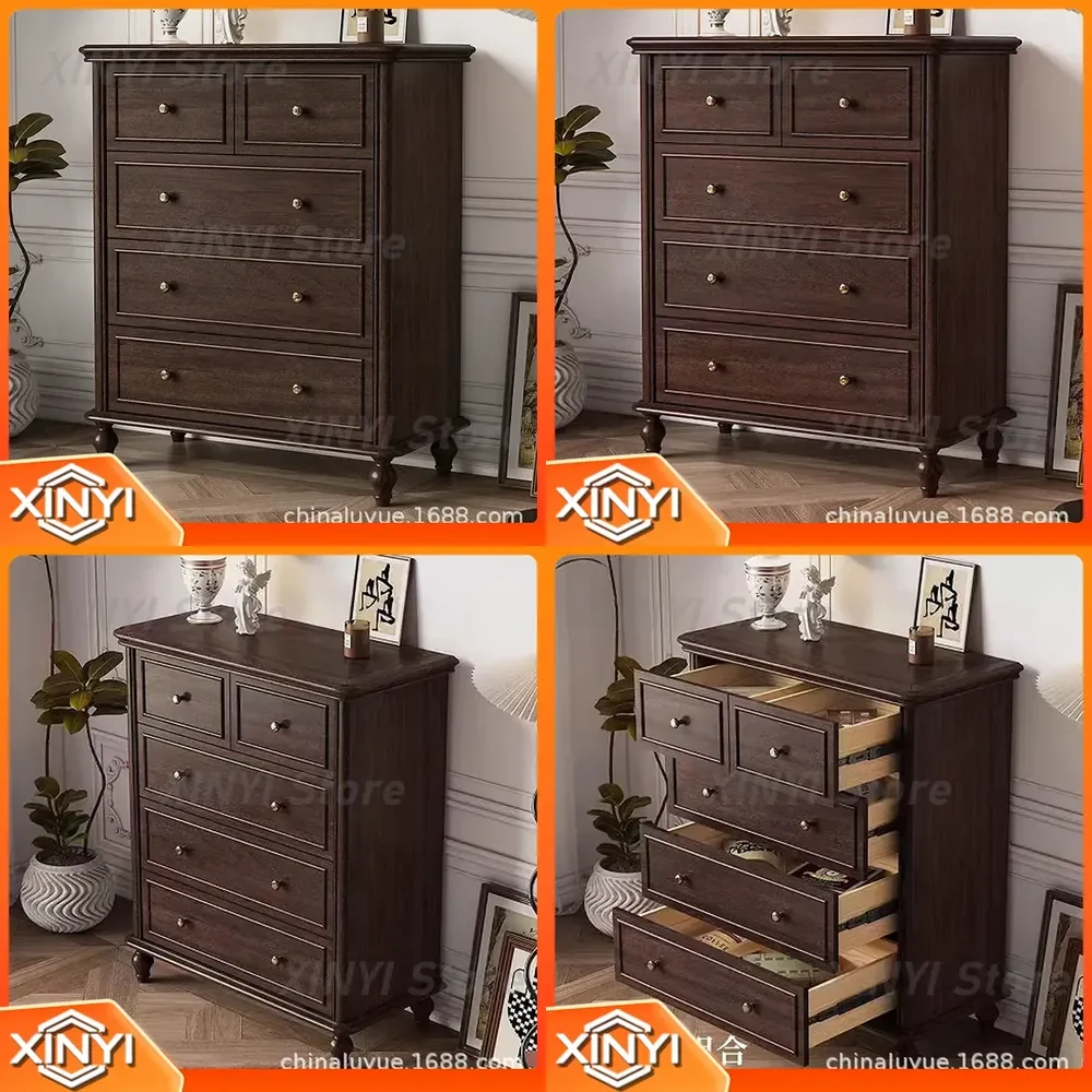 for American chest of drawers for solid wood bedroom storage cabinet for living room locker for household drawer organizer