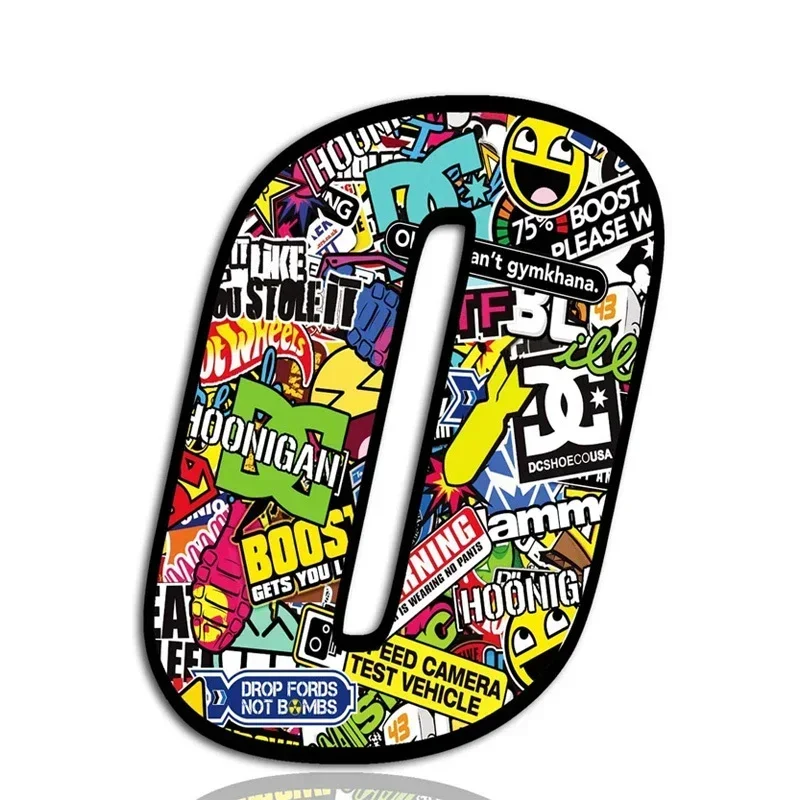 

Car Sticker Exquisite Punk Digital Bomb Skull Decal Number 0-9 Exterior Parts Interior Stickers Cute, Caravan Accessories PVC