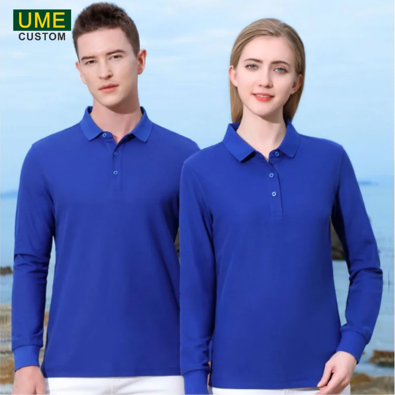 New Breathable Cheap Long Sleeve Polo Shirt Personal Group Custom Embroidery Men\'s Long Sleeve Polo Shirt Cheap