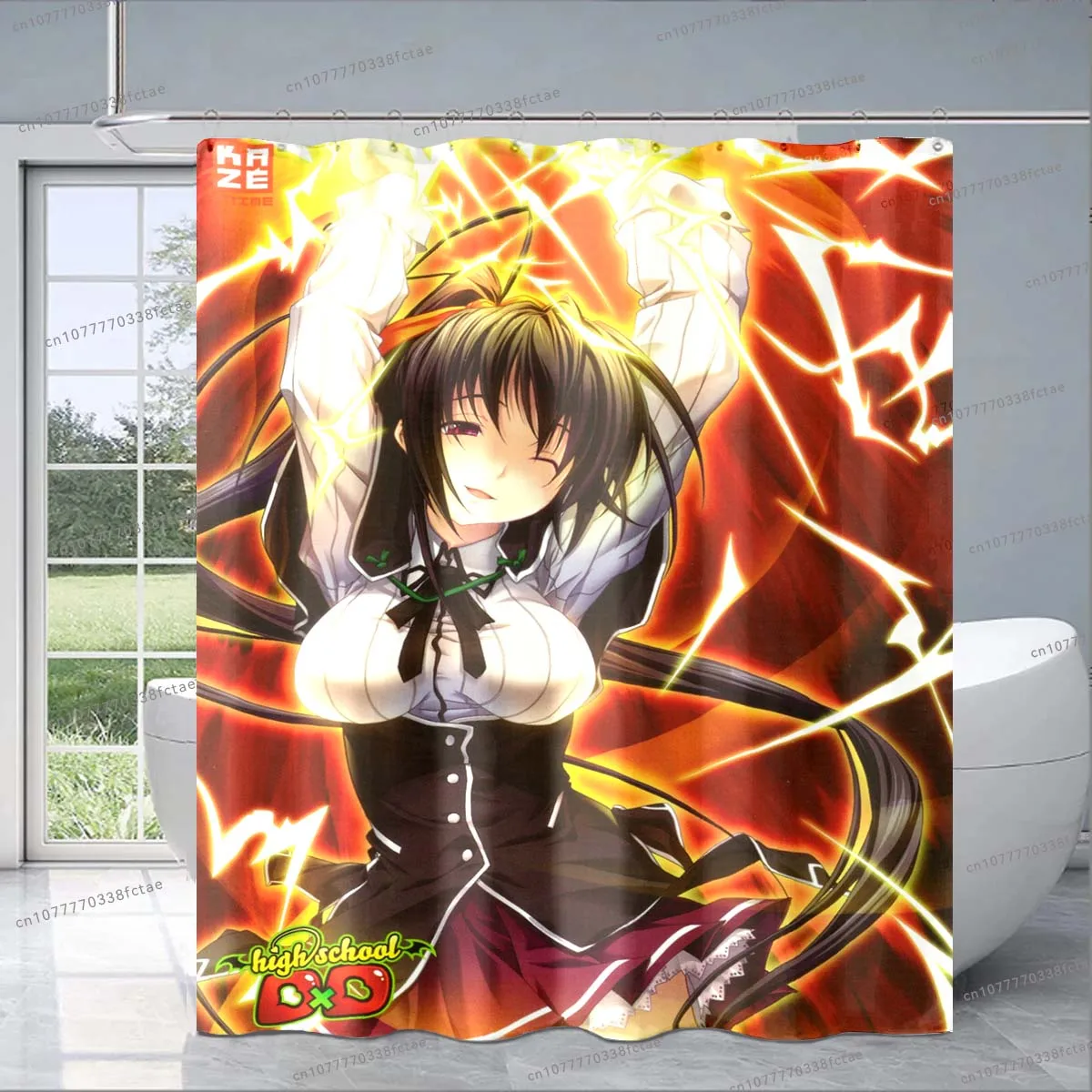 Японская шторка для душа в стиле аниме для старшей школы D×D, занавеска для душа с мультяшными персонажами аниме, модное украшение для ванной комнаты для взрослых