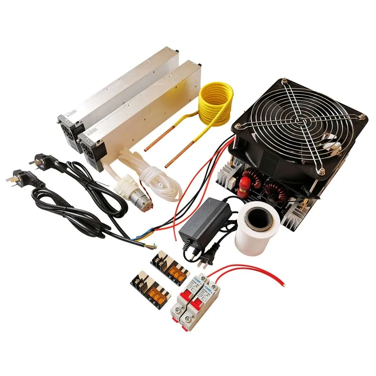 4000W ZVS Induction Heater Main Unit+Coil+Pump+Pump Power+70mL Crucible+2 Power Supply+Air Switch