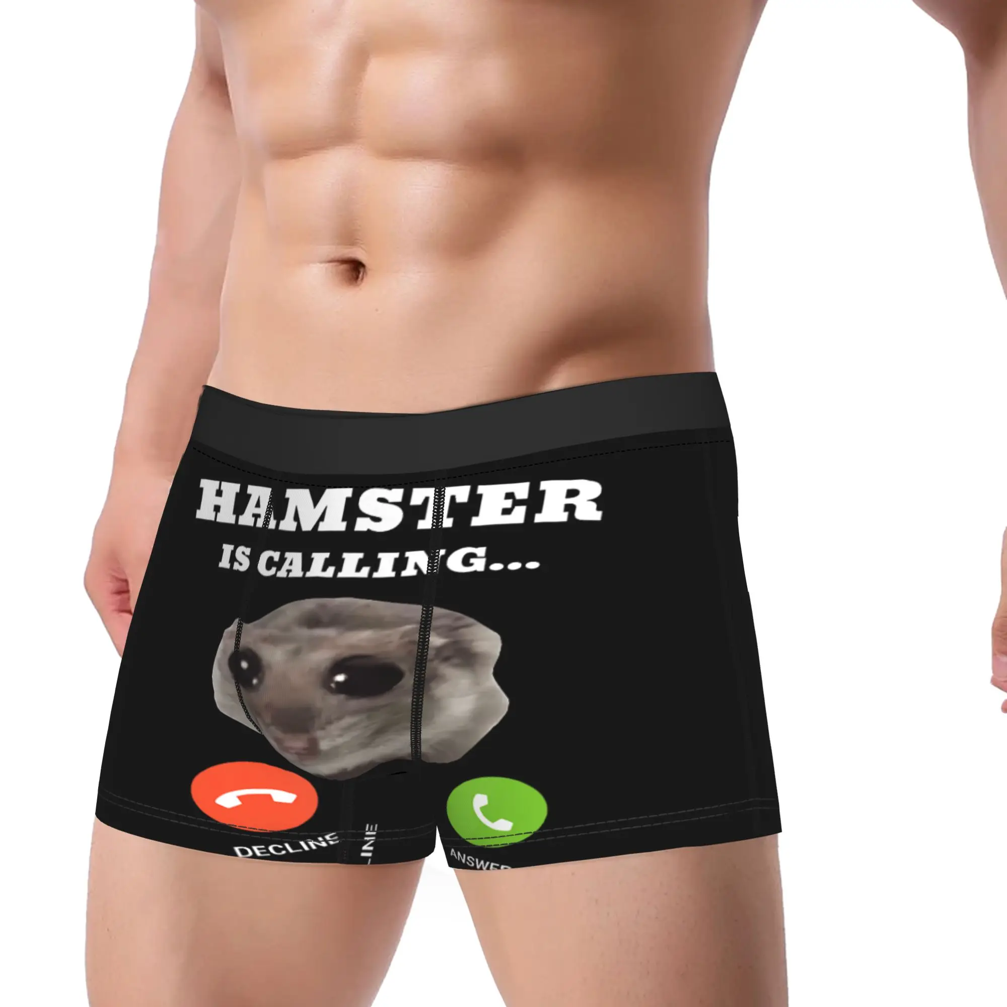 Sad Hamster Meme is Calling Shorts Briefs  Underwear Trenky Men Comfortable Trunk Custom Plus Size Underpants