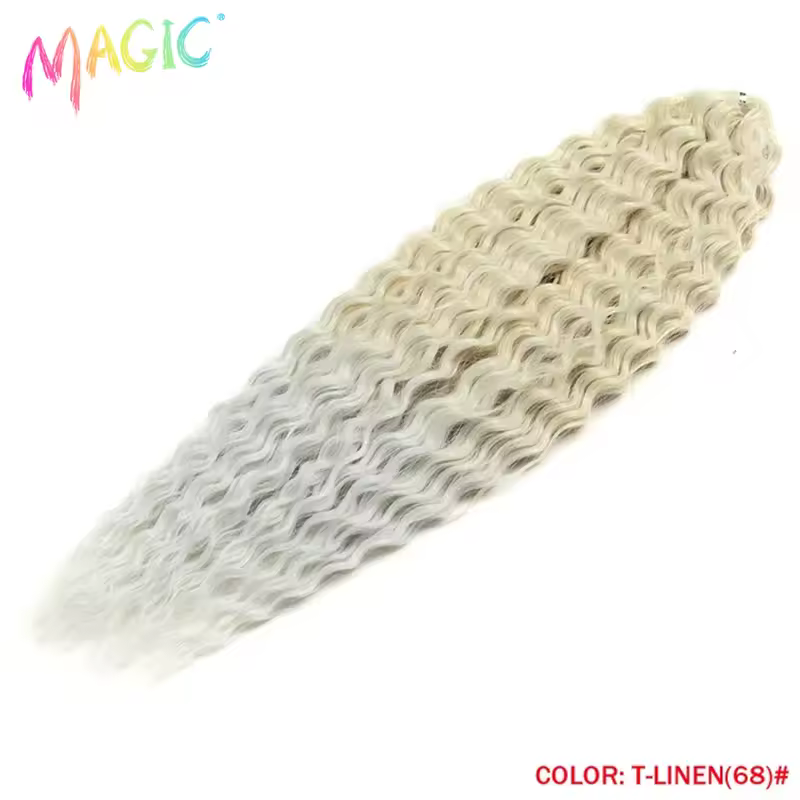 Magic Ariel Curl Hair Water Wave Twist Crochet Hair Synthetic Braid Hair Ombre Blonde 22 Inch Deep Wave Braiding Hair Extension - Image 14