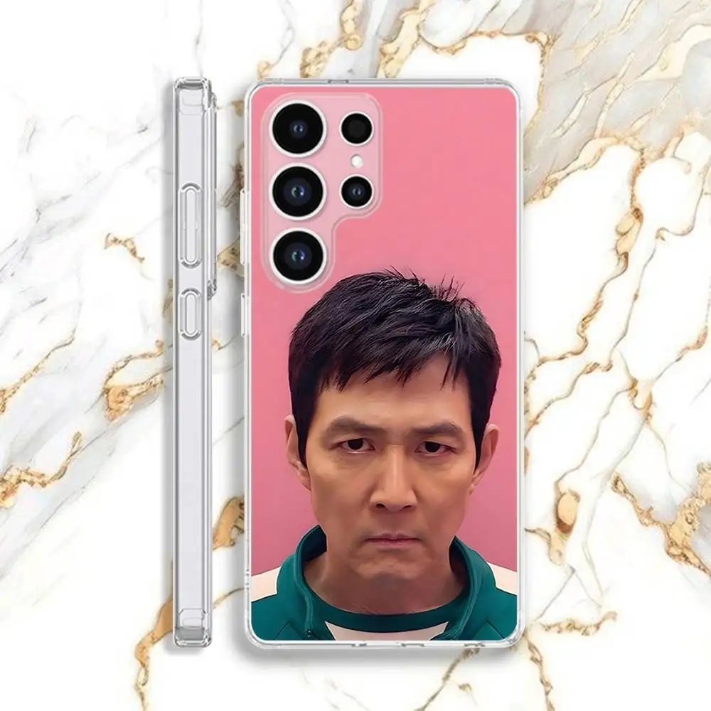حافظة هاتف L-Lee J-Jung-jae لهاتف سامسونج S30,23,21,22,20، FE lite، S10،9،8،7 PIus Note20 Ultra شفافة
