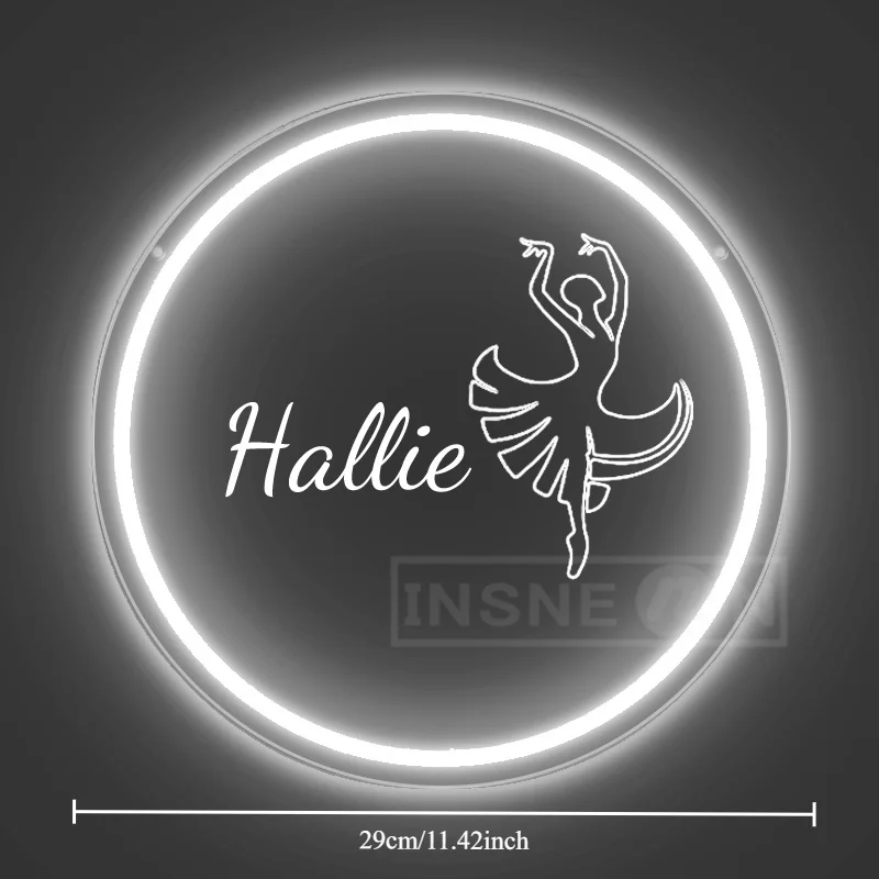 Custom Ballet Dancer Neon Sign USB-Powered Pink Acrylic Dimmable Light Personal Name Display for Bedroom And Dance Studio Decor