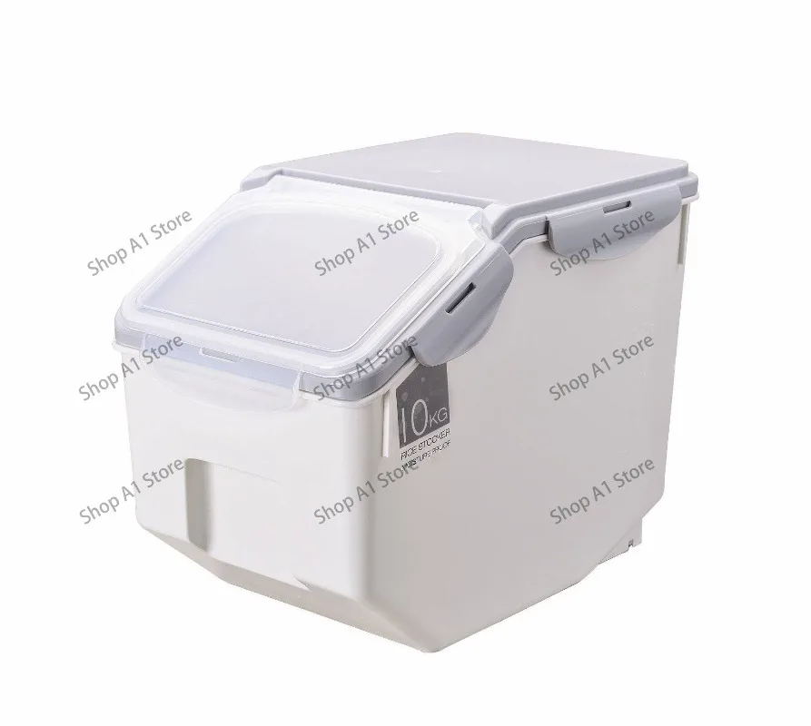 10/15kg Large Rice Tank Kitchen Grain Storage Box Sealed Moisture-proof Plastic Pet Food Storage Container Mildew Grain Bucket