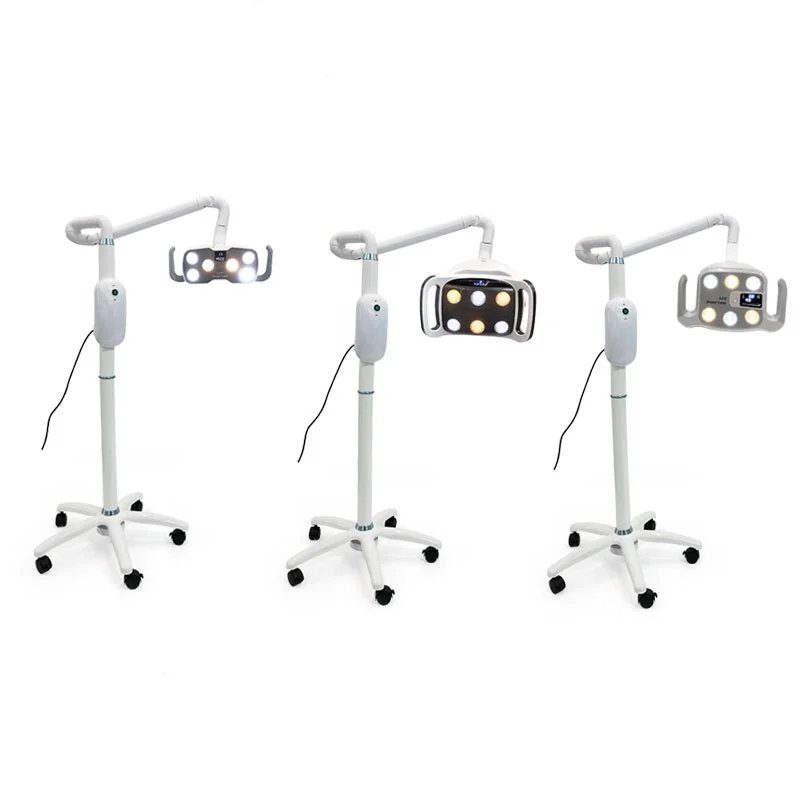 LED Dental Chair Lamp Mobile Standing with Adjustable Brightness White/Yellow Light Source Color Sensor Control for Surgery Oper