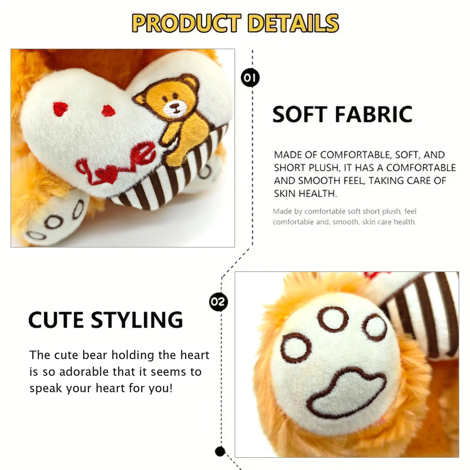 Pluche Beer Pop Met Liefde Hart, Schattig En Zacht Pluche Kussen, Indoor Decoratie, Valentijnsdag Cadeau, Bruiloft Metgezel Cadeau