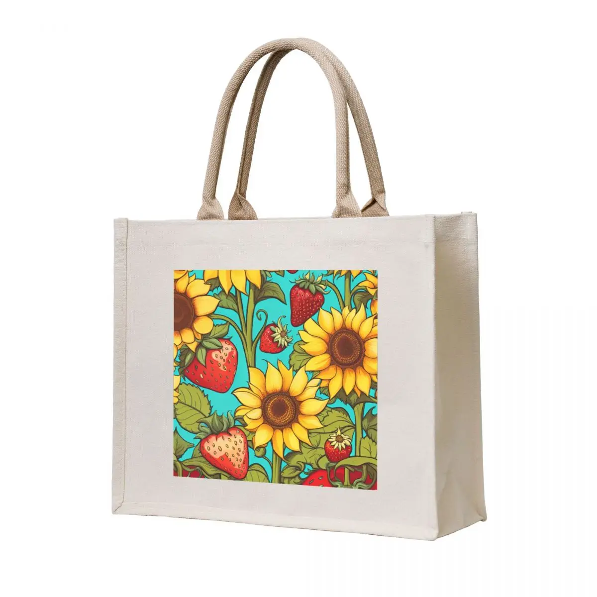 

Strawberry sunflower Tote Bag large tote bag Women's bag tote free delivery bags