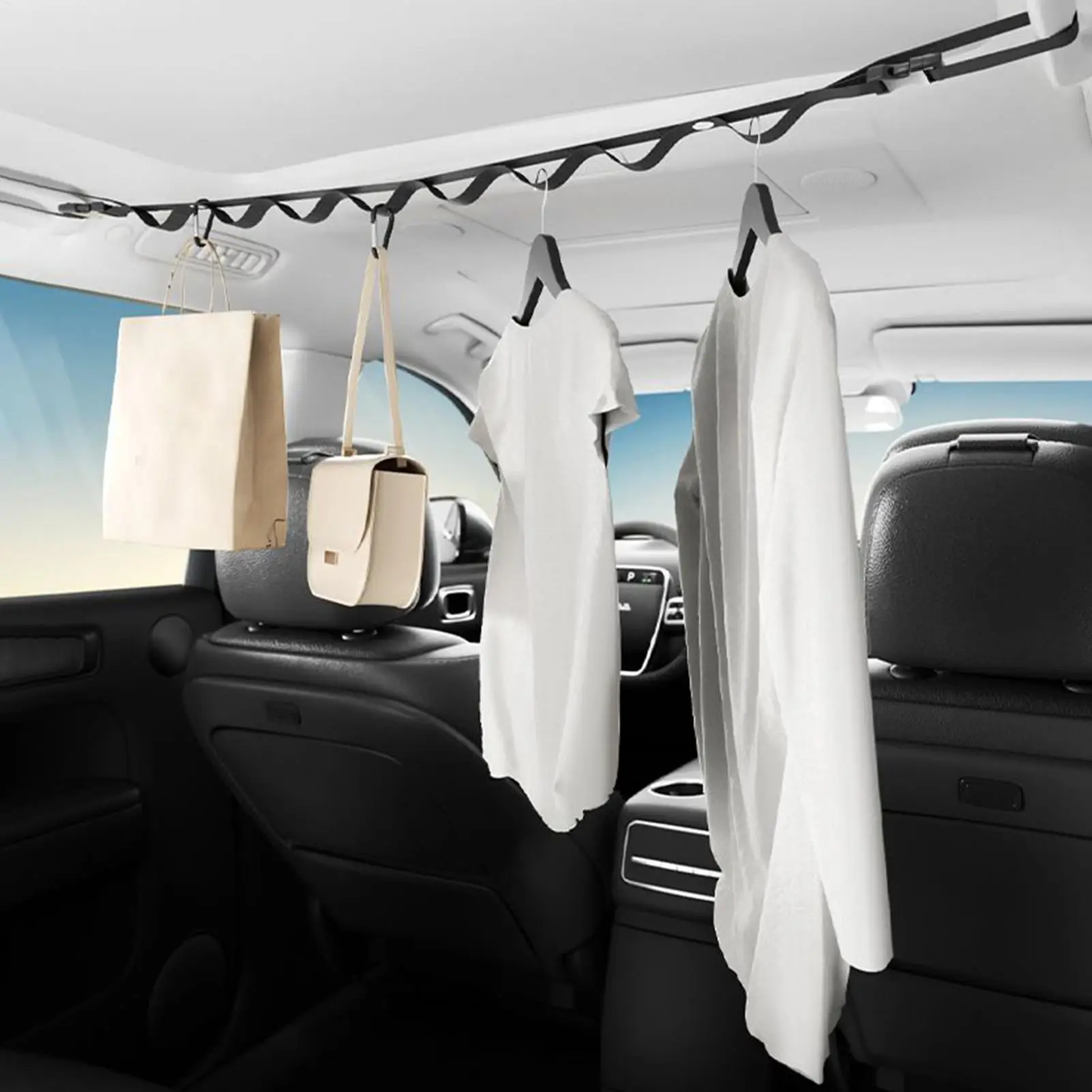 

Portable Car Clothes Hanger Rope Large-Bearing Car Clothesline Adjustable Clothes Storage Hanger for Traveling Clothesline