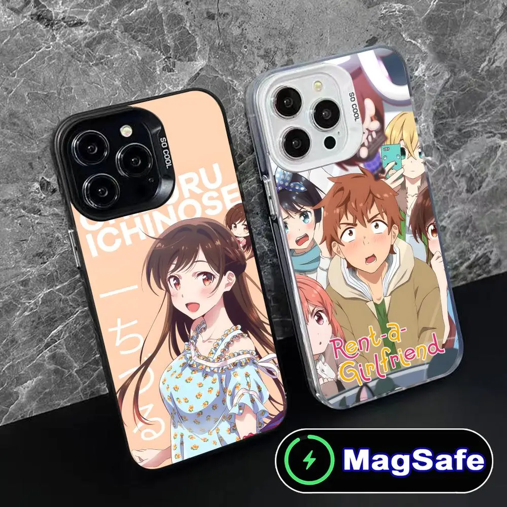 

Anime Rent Girlfriend Phone Case for iPhone 16 15 14 13 12 11 Pro Max Plus MagSafe Translucent Colour Printing Luxury Smartphone