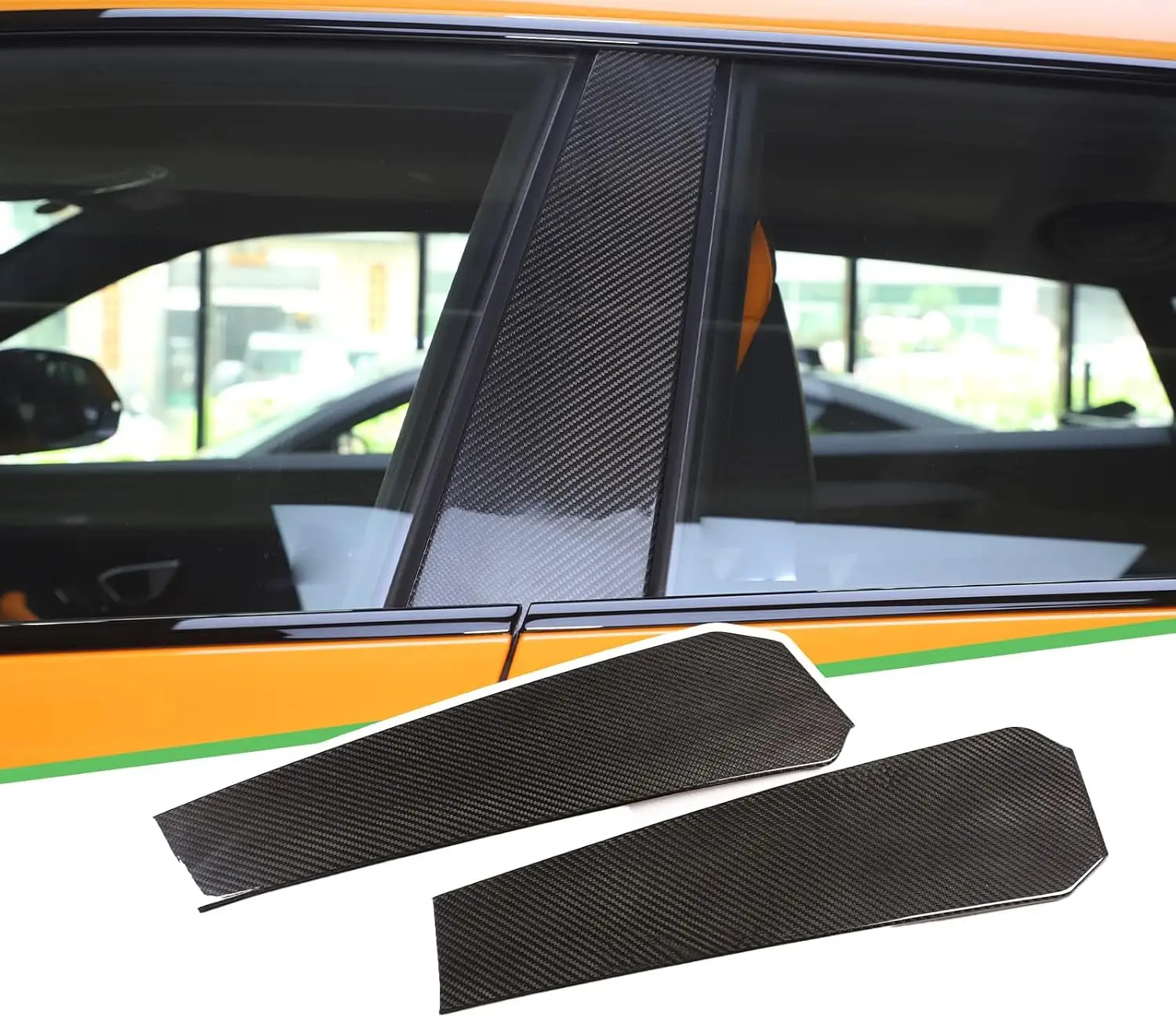 Carbon Fiber Car Exterior Window Center Pillar Post Trim Cover For Lamborghini URUS 2018-2023 Styling Protection Accessories