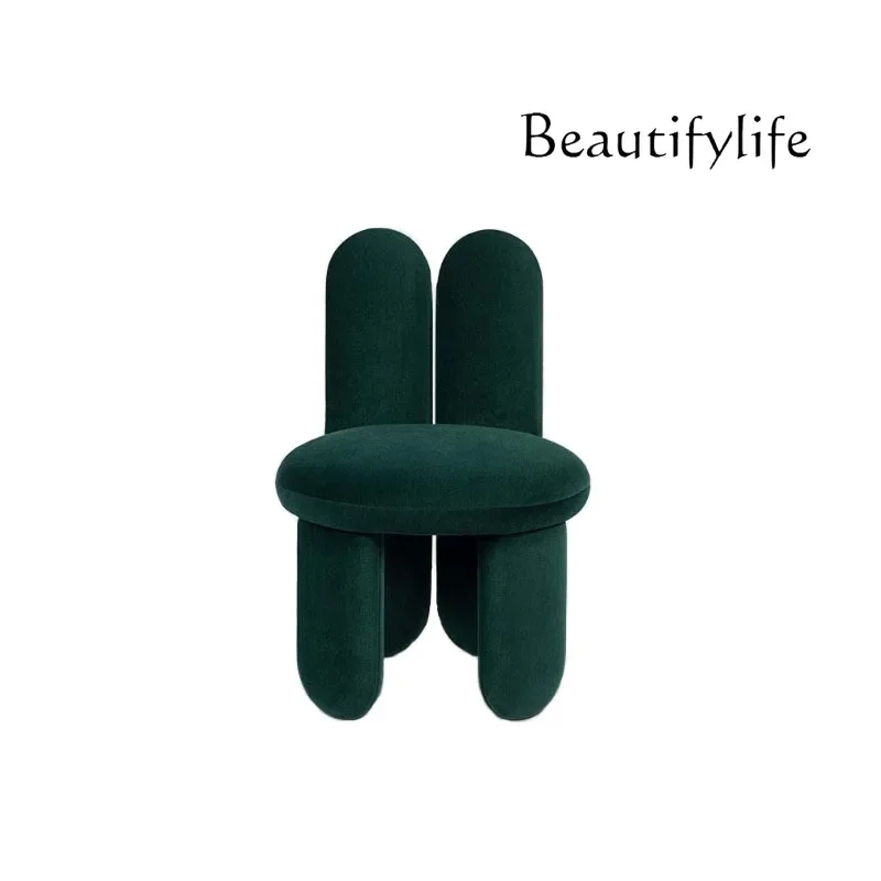 Modern small apartment restaurant dining chair Nordic household cream style rabbit ear book desk and chair