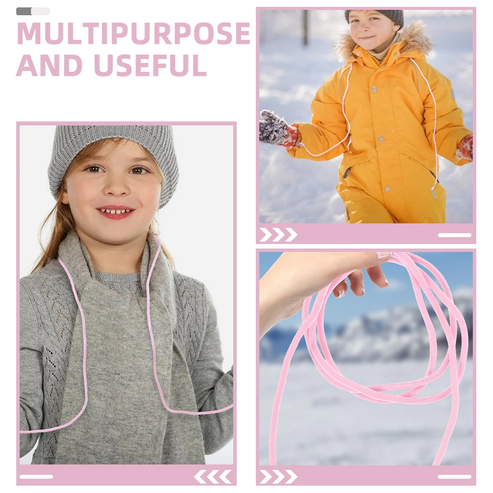 2 قطعة قفاز التزلج الوردي الحبل قابل للتعديل قفازات مرنة حبل قفاز حامل كليب قفازات الشتاء حارس السلامة