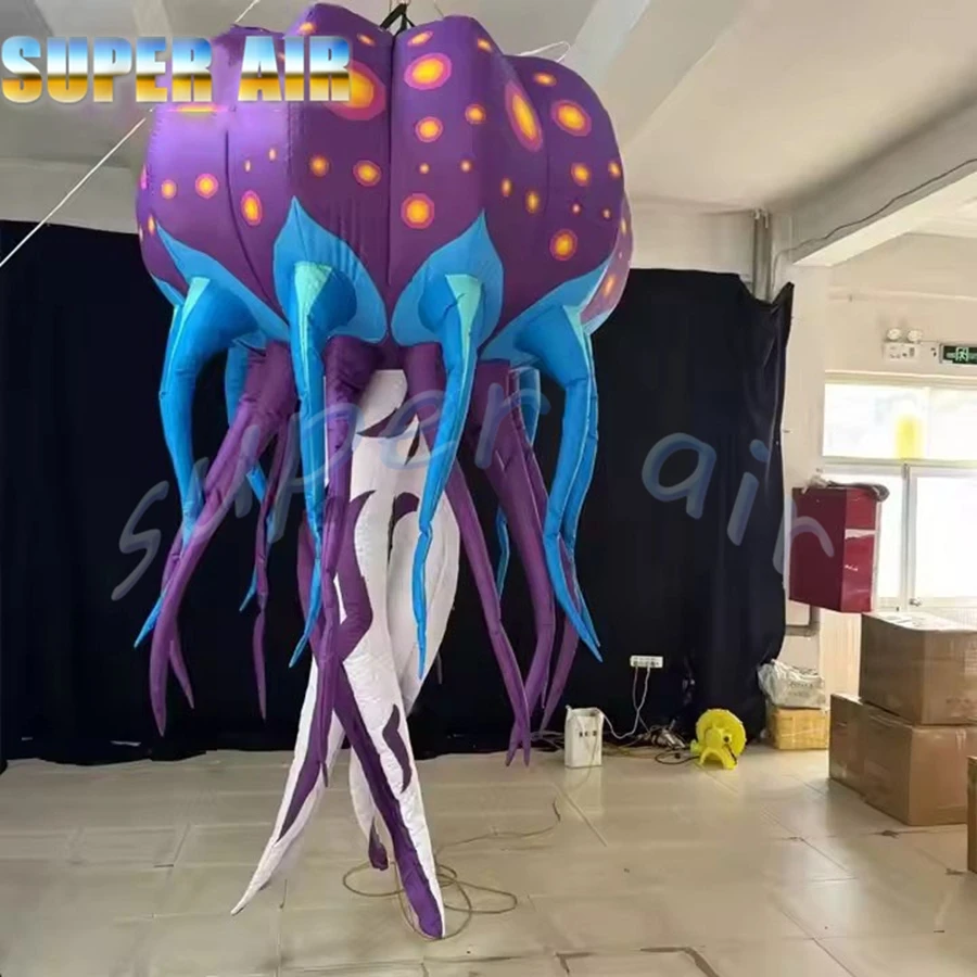 Schönes Design, Bühnendekoration, bunte LED-Beleuchtung, aufblasbare gefleckte Qualle mit Gebläse zu verkaufen