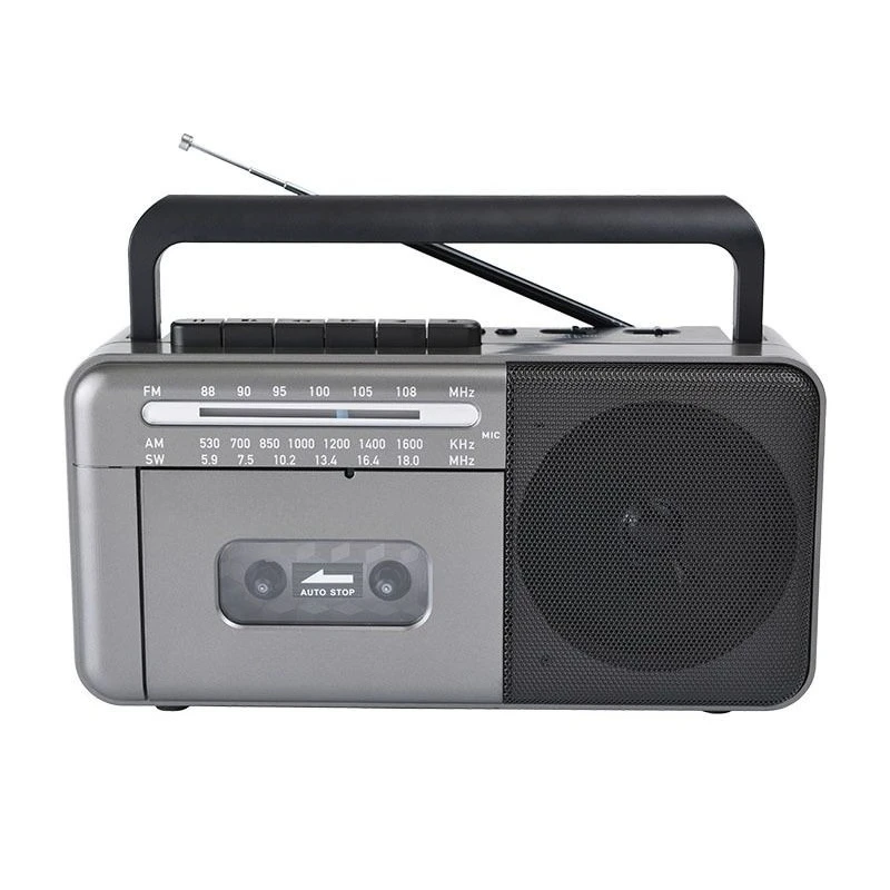 Portable vintage tape recorder, audio, multi-band radio, multi-function player