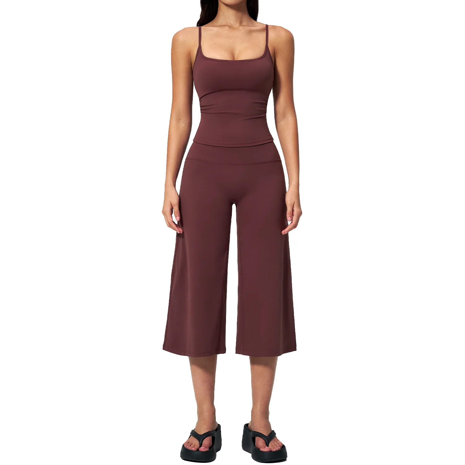 Custom LOGO women's new suspender yoga vest high waist quick-drying casual pants running outdoor yoga clothes two-piece set