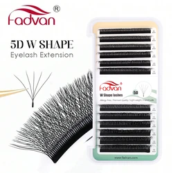 FADVAN 5D W Shape Eyelash Extension Natural Faux Mink Lashes Premade Volume Fan False Eyelashes