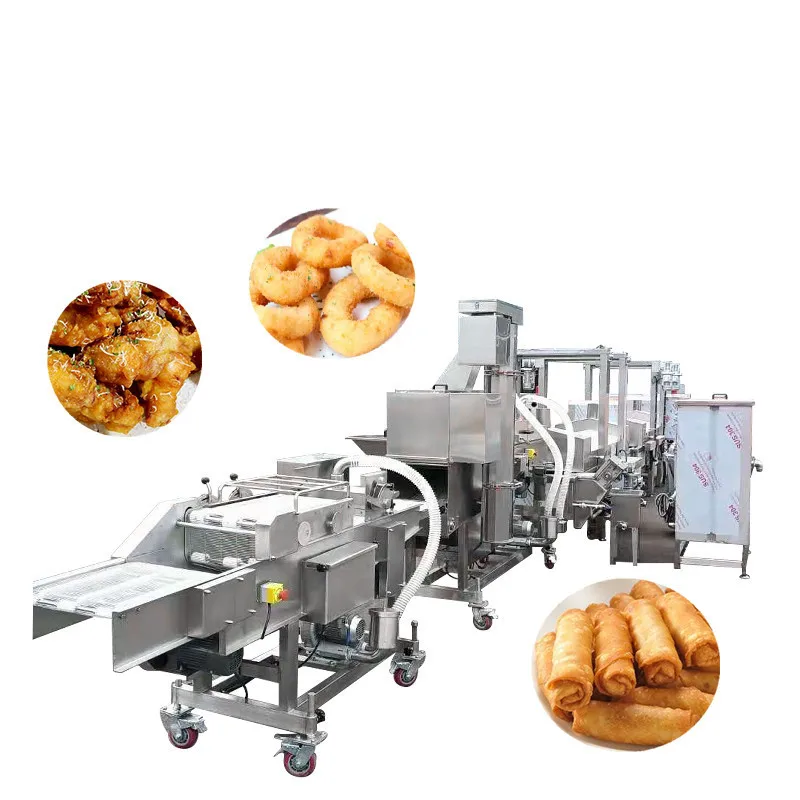 Máquina Automática para Rebozar Nuggets de Pollo y Empanadas de Carne, para Freír Albóndigas de Hamburguesa, para Restaurantes y Tiendas de Comida