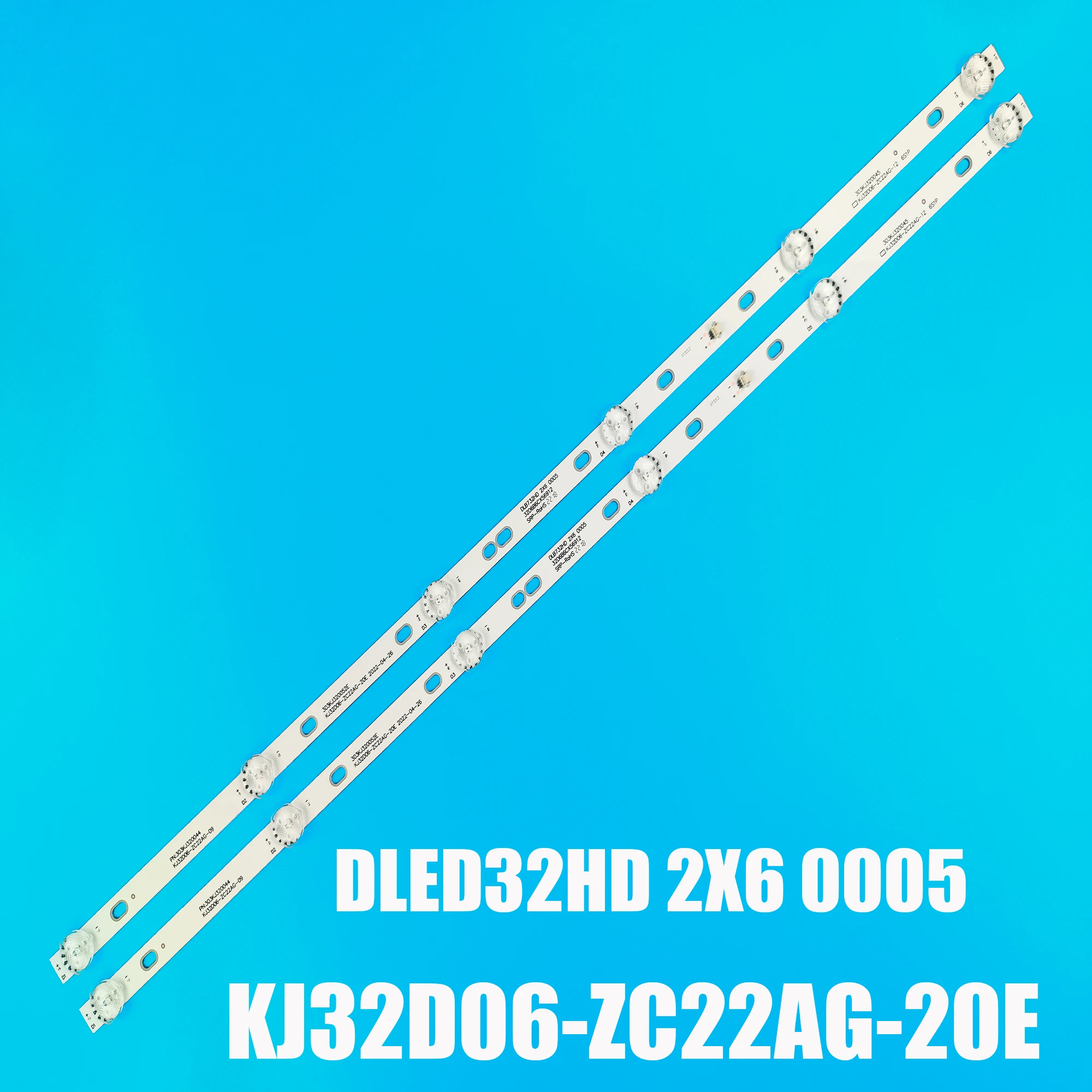 

2pcs LED Strip For 32LH0202 32HH1830 PK-32D16T KJ32D06-ZC22AG-20E 09 12 303KJ320044 DLED32HD 2X6 HTV-32R01-T2C/A4/B V320BJ6-Q01