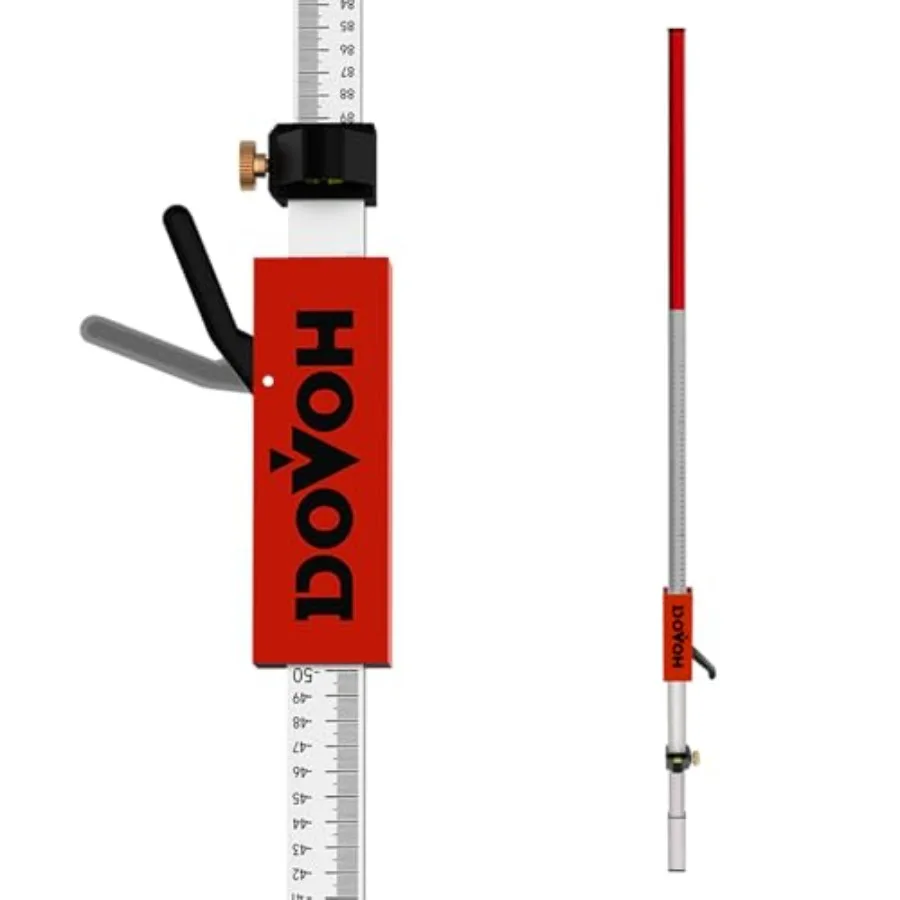 

Grade Rod for Laser Level with Quick-Release Slider for Laser Receiver 2.4m/7.9ft Adjustable Length Aluminum Laser Level