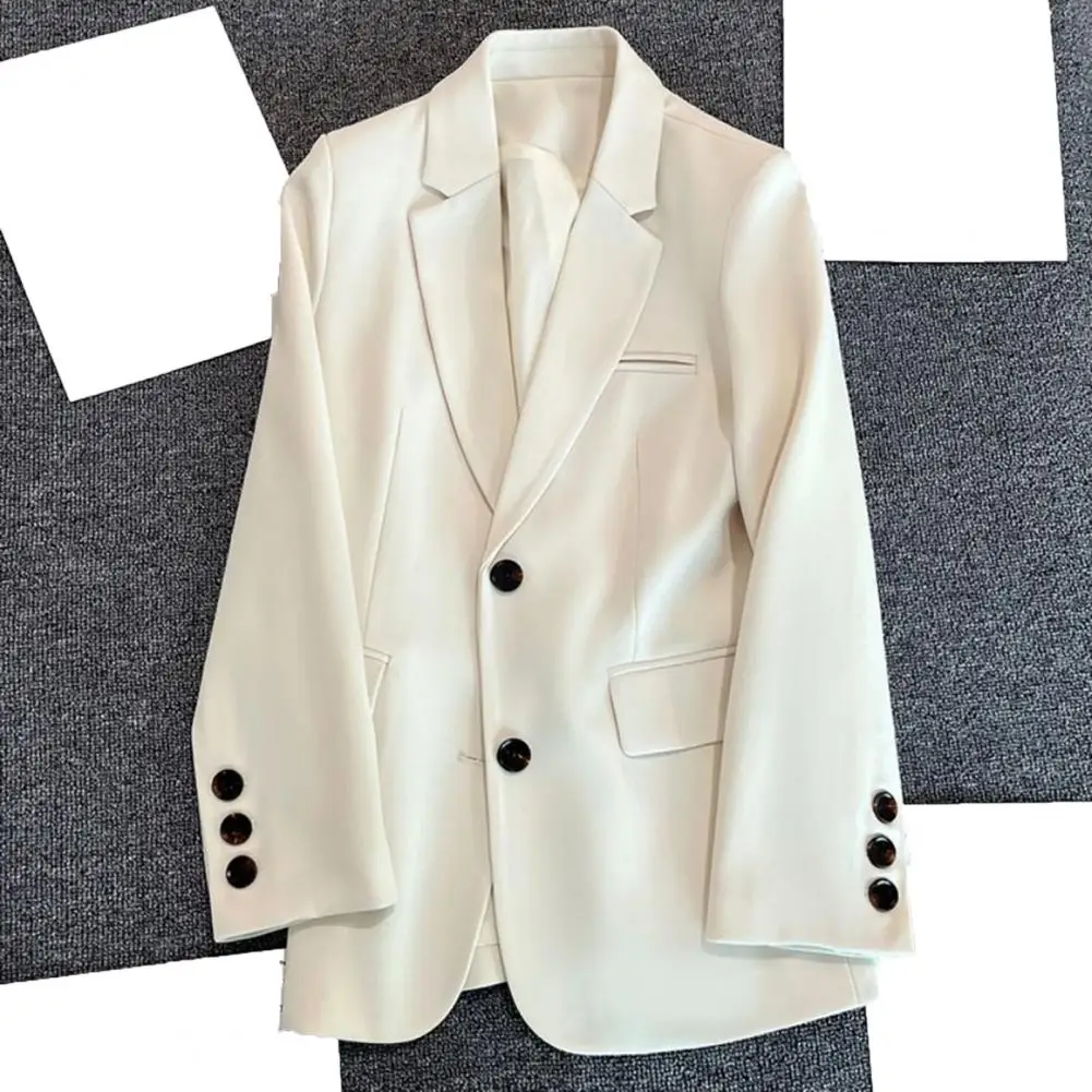 Chic Women Blazer Vintage Long Sleeve Flap Pocket Female Blazer Elegant Casual Women's Suit Korean Fashion Jacket Outerwear