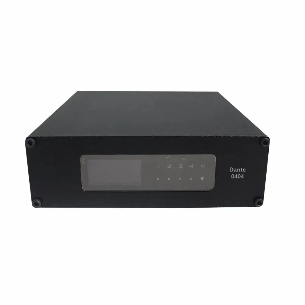 

Professional Dante 4-in 4-out Audio Transmitter/Converter POE and 12VDC power supply with built-in OLED display