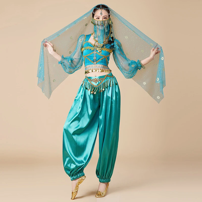 Halloween Belly Dancewear Indian Dance Big Dress Exotic Dance Performance Costume Set for Women Fantasia Feminina Dance Clothes