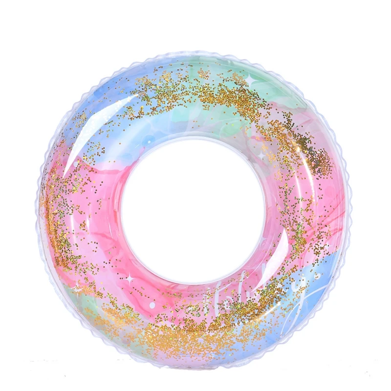Anillo de natación con lentejuelas gruesas y coloridas, flotador inflable para piscina, flotadores de brazo de agua para niños, natación al aire libre de verano, baño y playa