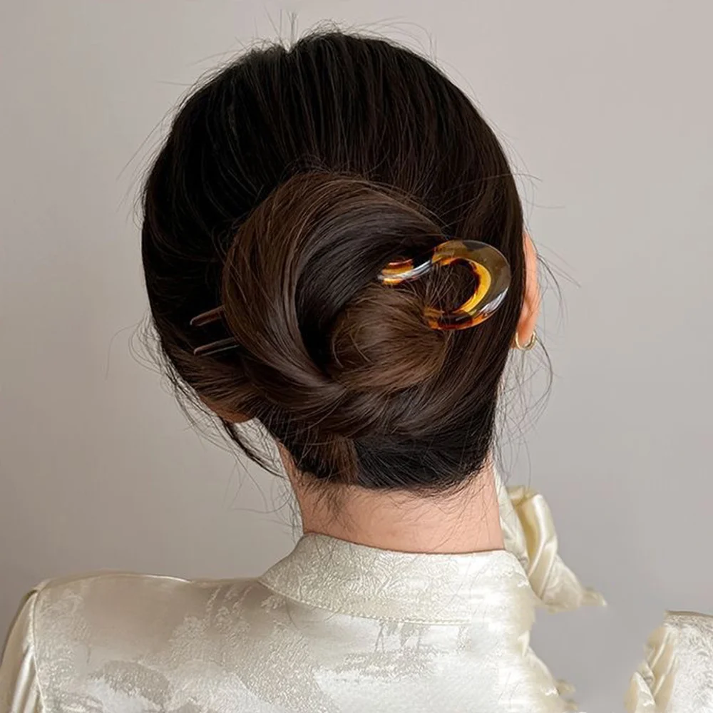 

Hair Fork Fashion Tortoiseshell Acetate Acrylic Hairpin Geometric Headwear Hair Sticks Women Girls Hair Accessories