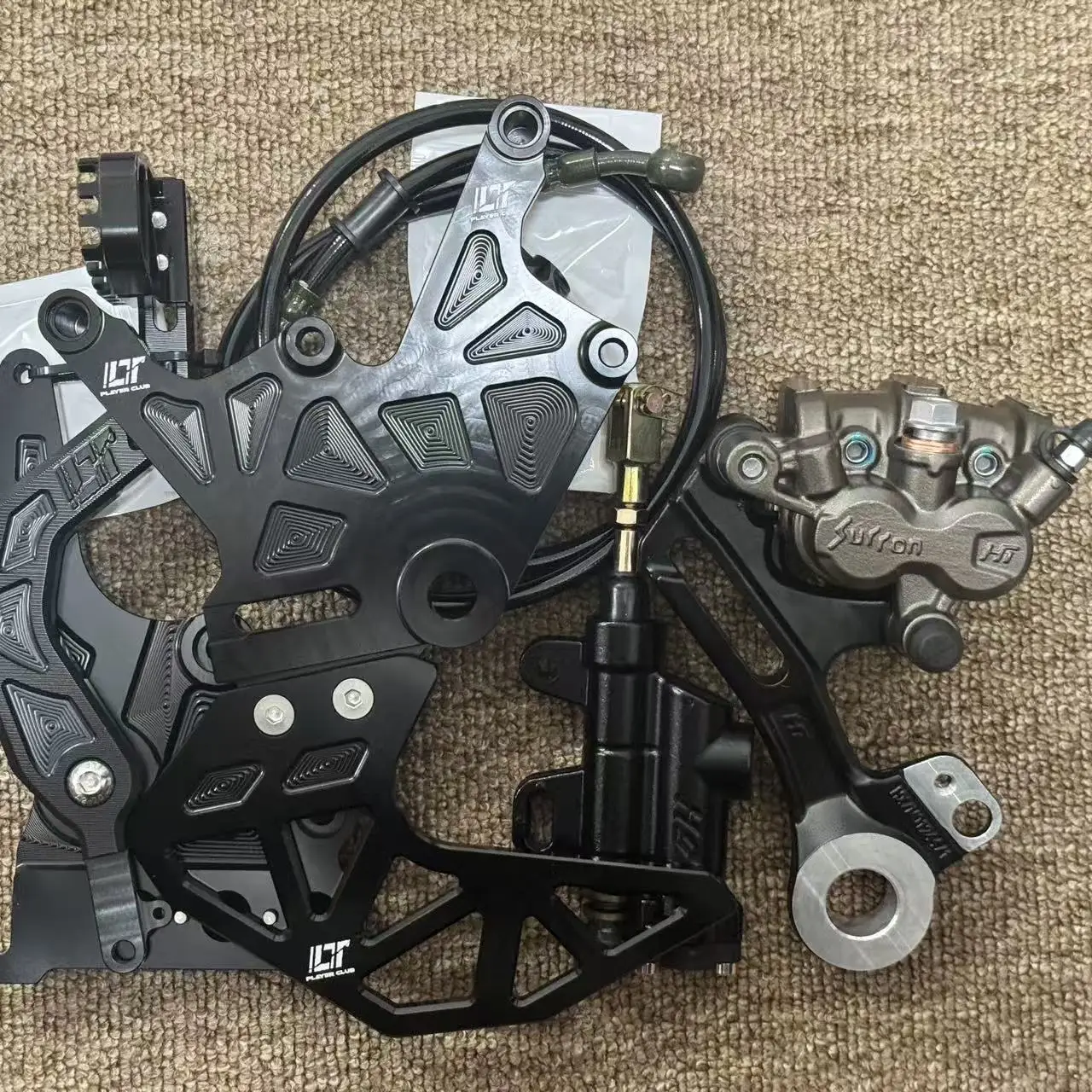CNC Reinforced Double Caliper Brake Bracket Kit Rear for Wasp Motorcycle New Silver China Edition