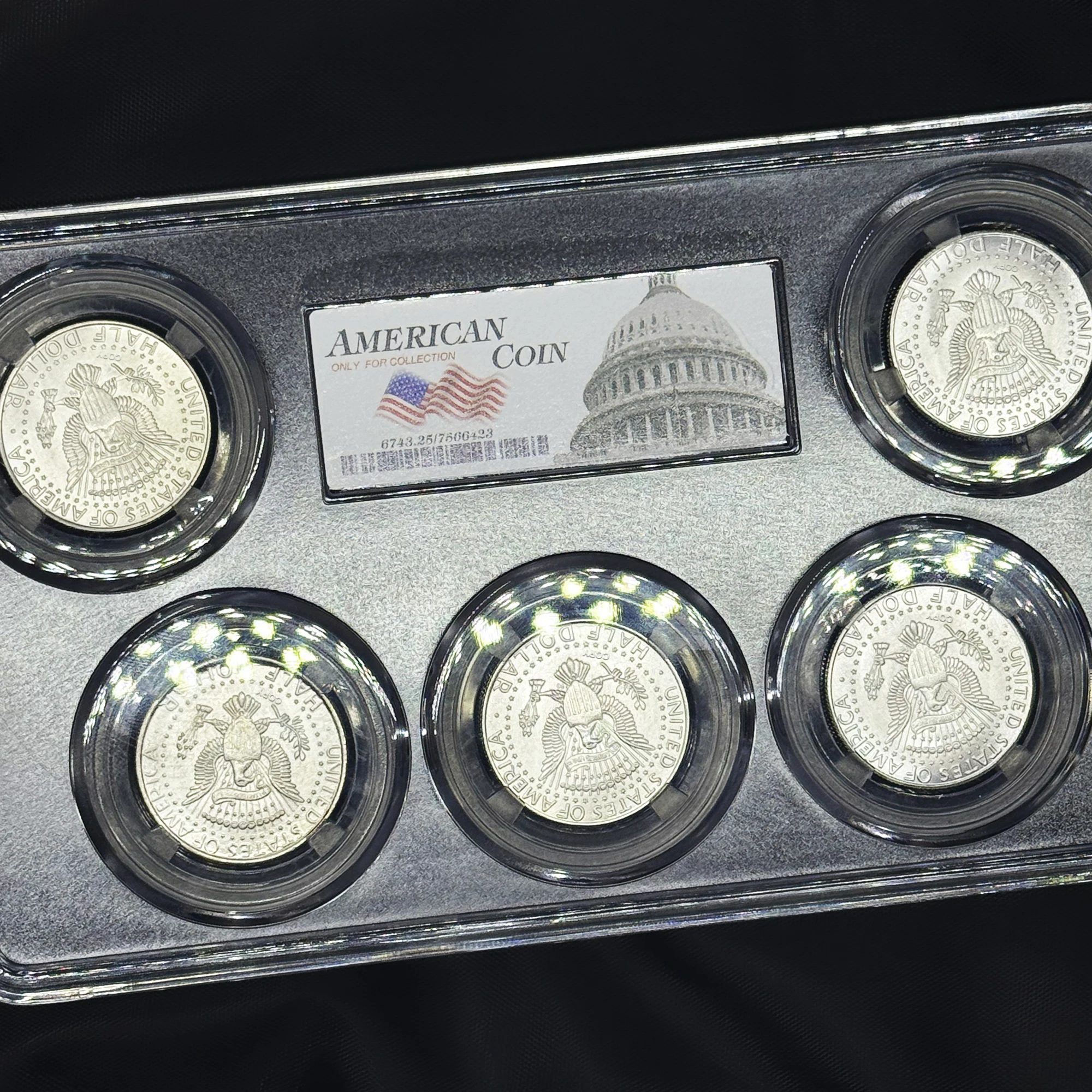 5 قطعة/المجموعة 1964-1968 الولايات المتحدة لينكولن نسخة عملات تذكارية مع صناديق واقية دائرية معدنية ديكور هدايا العيد