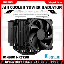 Jonsbo HX7280 7 Rura cieplna Chłodzony powietrzem Radiator Podwójna wieża Chłodzenie komputerowe Podwójny wentylator Wyciszenie LGA 1700 115X 1200 2011 2066 AM4