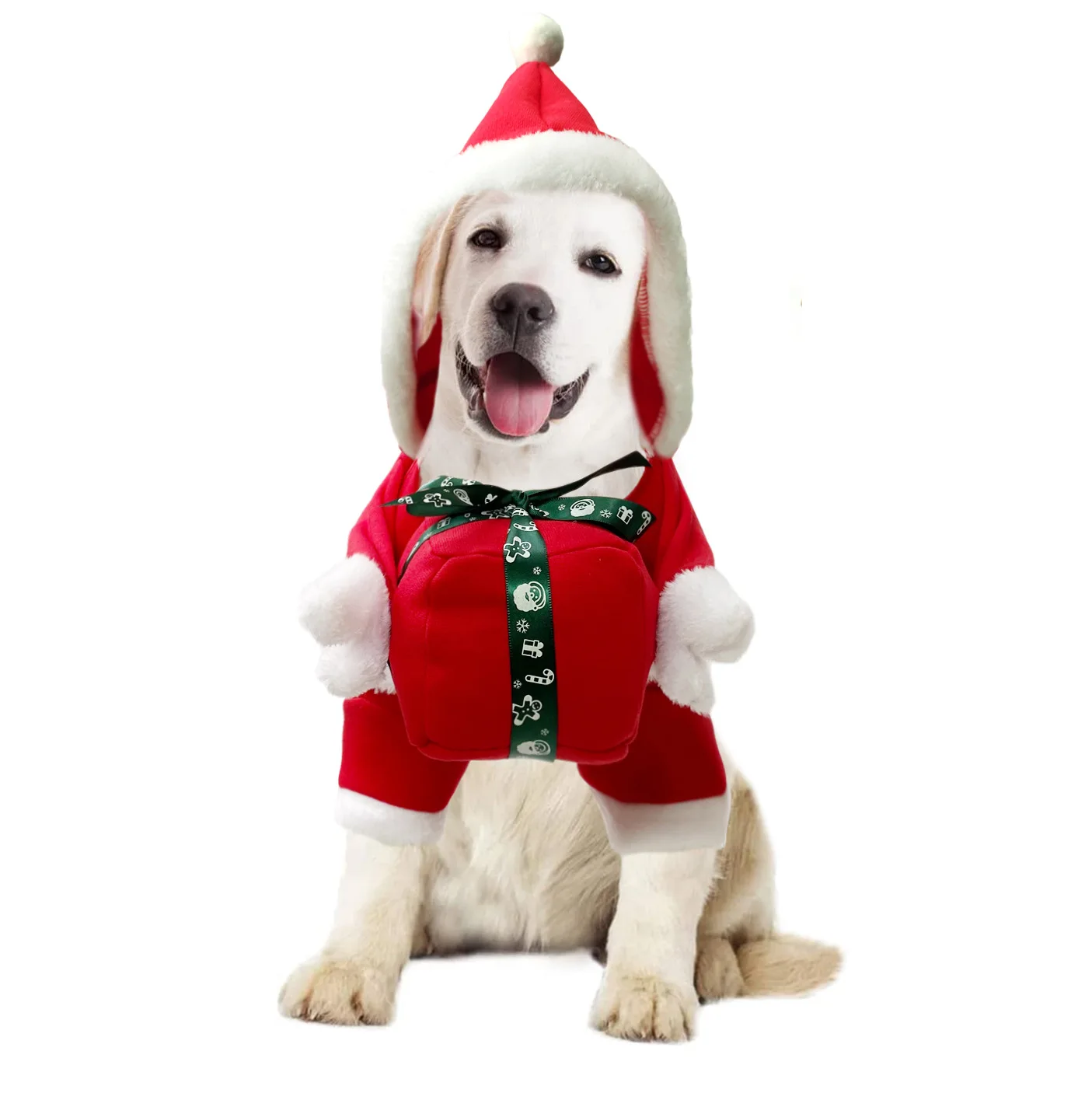 Christmas Halloween Dog Costume Warm Winter Dog Clothes Velvet Dog Hoodie Shirt Outfit Xmas Dress up Clothing for Large Dogs