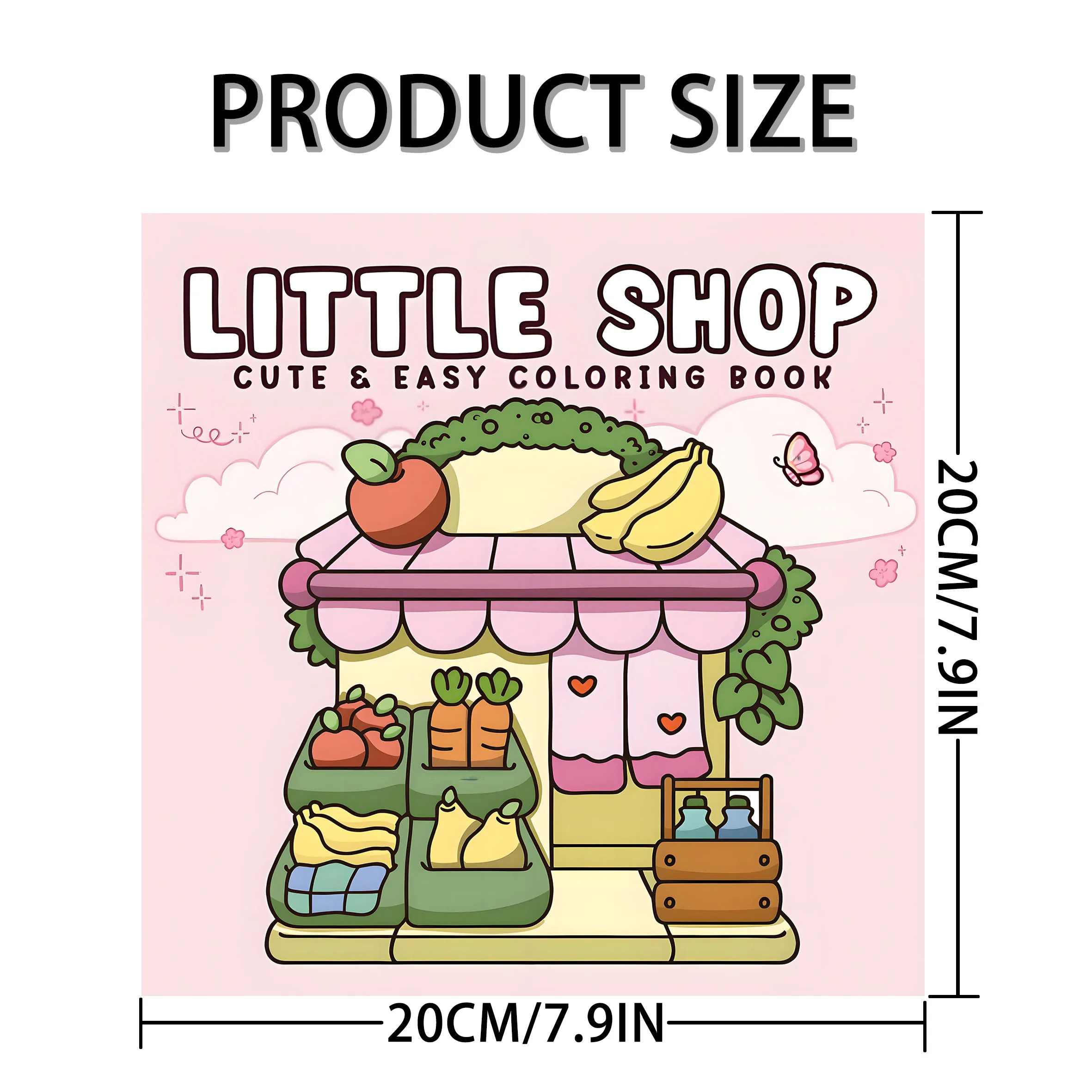 Picture Book Coloring Book - Cute Little Shops, Easy Coloring Doodles, 24 Pages of Fun and Creativity