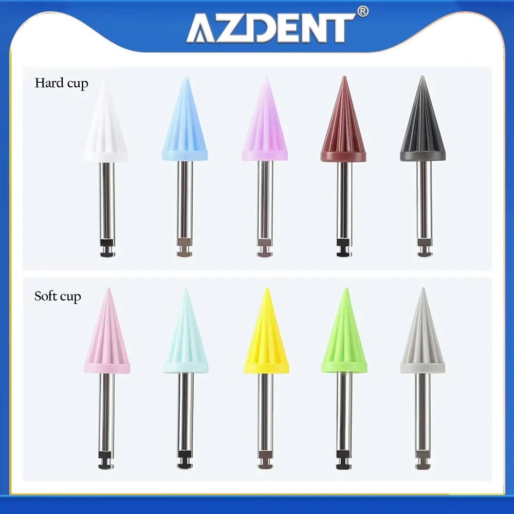 

135℃ Autoclavable 10pcs/pack Dental Silicone Rubber Tapered Polishing Prophy Cup Umbrella Shape Random color Burs