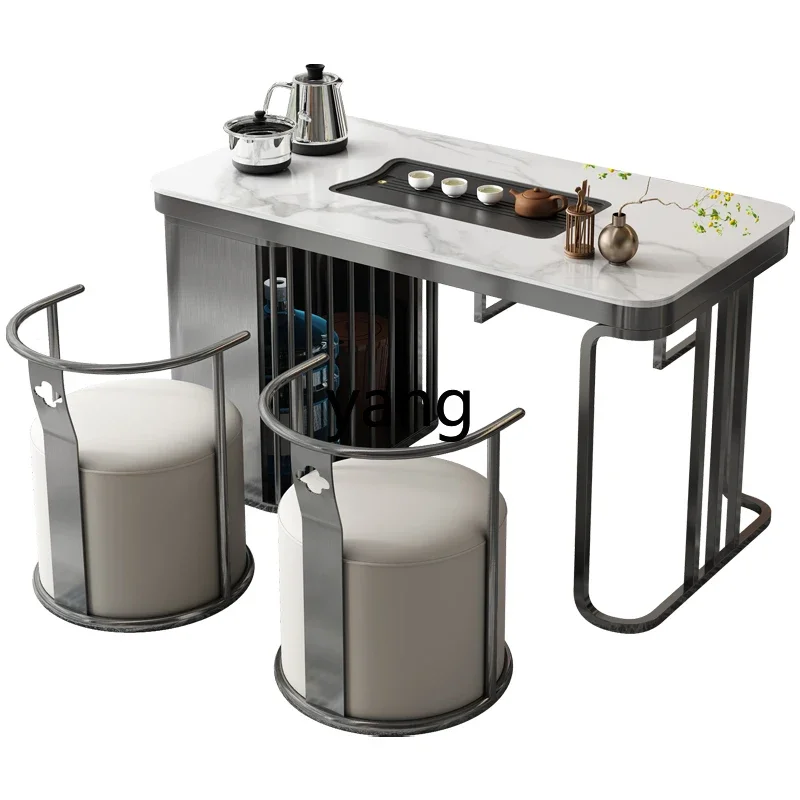 

LTT small apartment household study tea table living room kettle integrated tea table chair combination