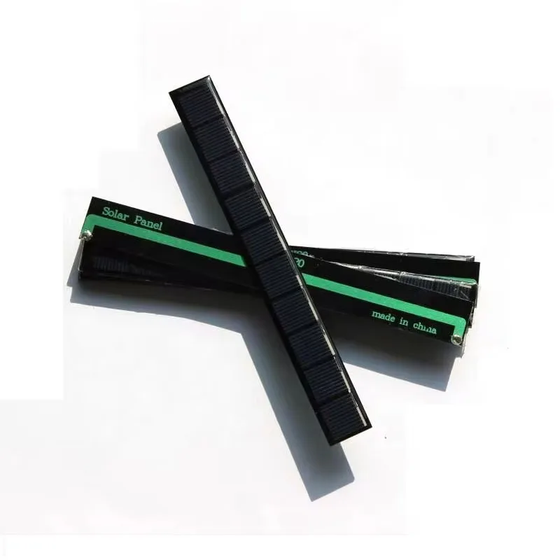 100 Uds. Panel Solar de tira personalizado de 0,4 W 5V células solares policristalinas de tamaño pequeño para juguetes electrónicos hechos por bricolaje luces LED 170*20MM