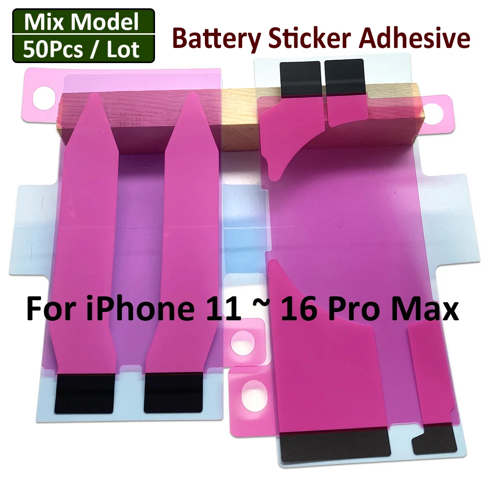 

50 шт./лот, клейкая наклейка для аккумулятора для iPhone 11, 12, 13, 14, 15, 16 Pro Max, двойная лента для аккумулятора, тянущая поездка