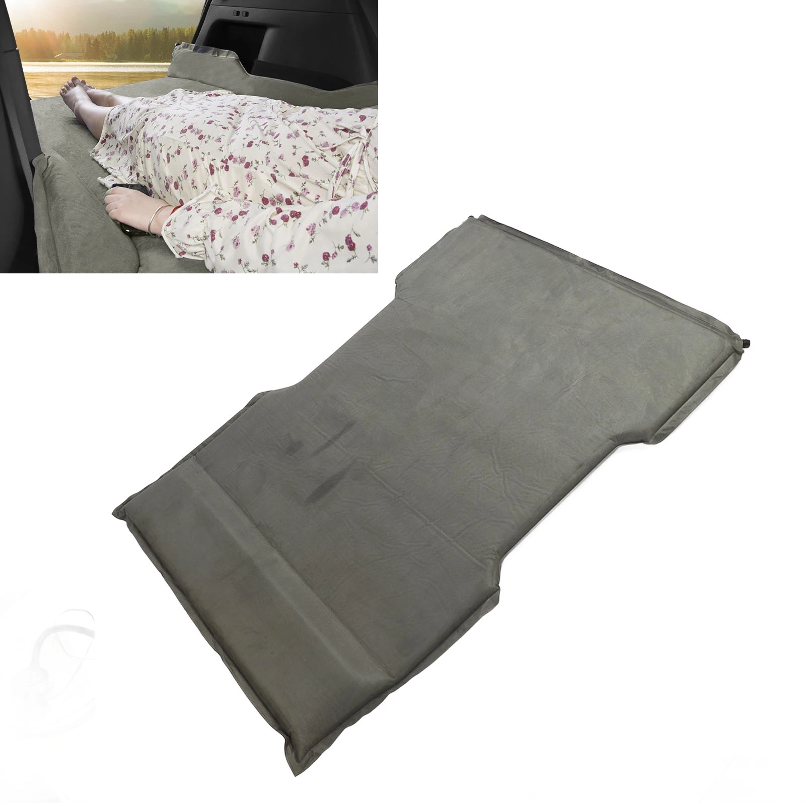 Colchón de aire de viaje para asiento trasero, cómodo, antideslizante, inflable, automático, mejorado, para cama de Camping portátil Tesla con fácil inflado