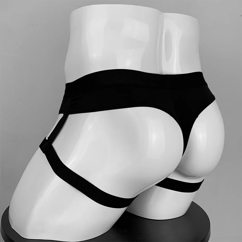 Mens Sexy Ice Silk U Convex Hollow Jockstrap Breathable Underwear Backless Jockstrap Briefs Underpants Thong Male Briefs Panties