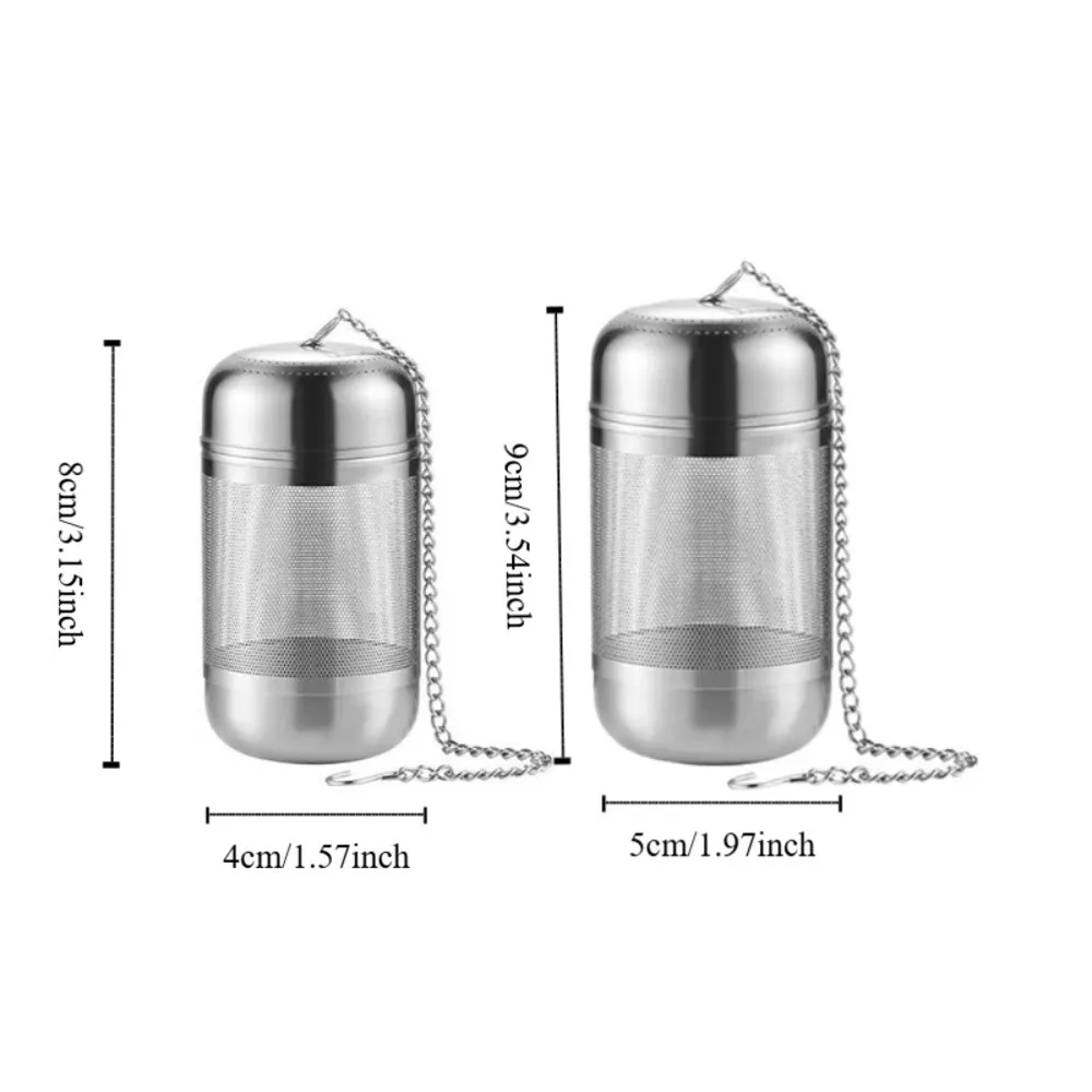 2Pcs Stainless Steel Tea Ball Infuser Loose-leaf Corrosion-resistant Tea Strainers with Chain Hook Rust-proof