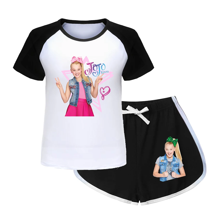 Jojo Siwa Junior Girl Clothing T-shirt for A Boy Summer Wear Blouse Short Sleeve Homewear Children's Tracksuit Outerwear Track