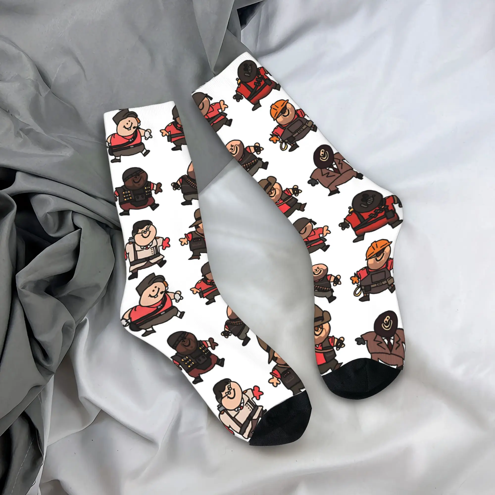 TF2 Red Fren Set Team Fortress Socks  Non Skid Stockings Unisex Men Soft Breathable Running Sports Socks Winter Leisure Socks