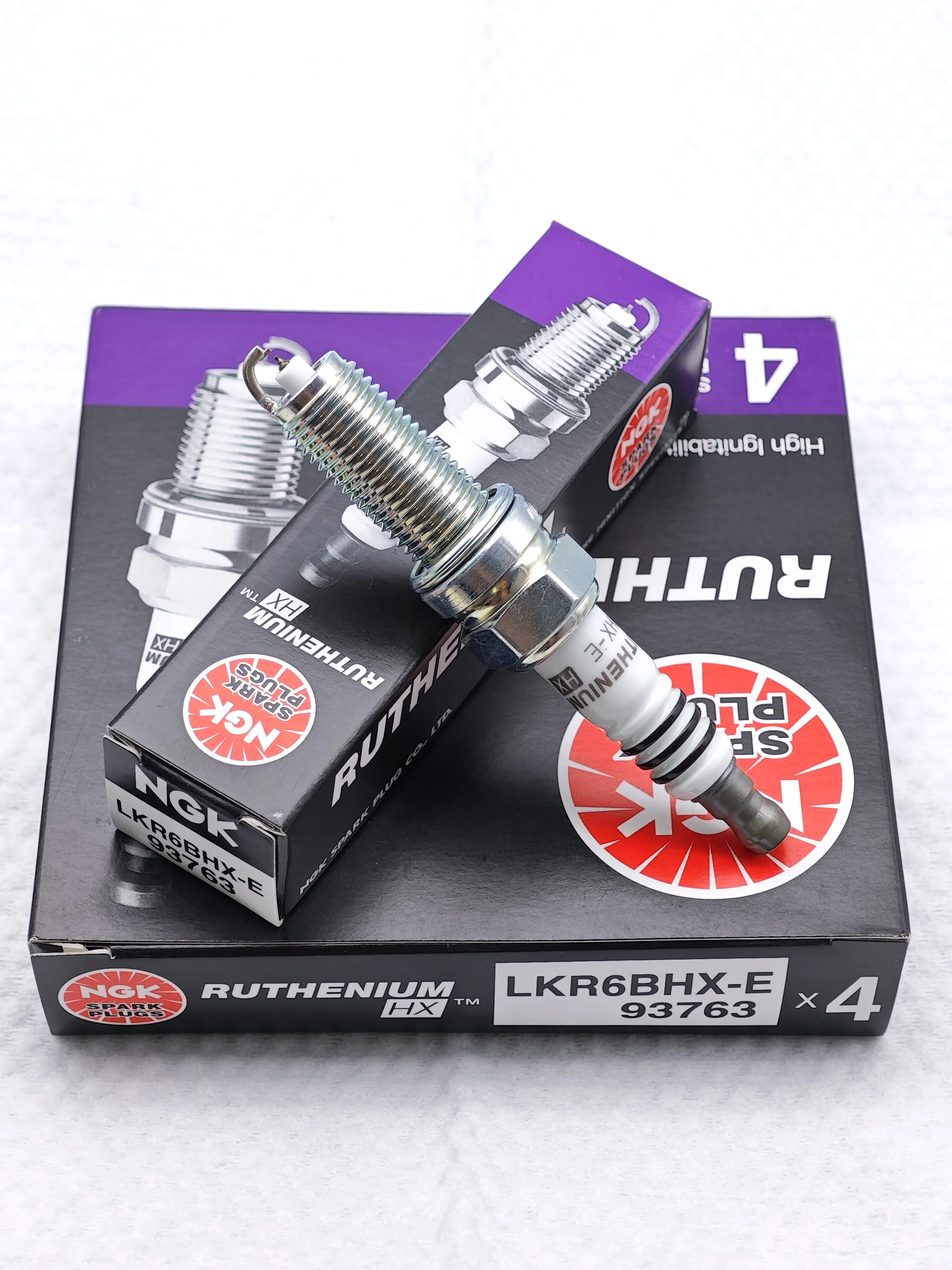 4pcs Original NGK Ruthenium HX High lgnitability spark plugs LKR6BHX-E 93763 For Accent Veloster ForteKoup Forte5 Rio Soul etc