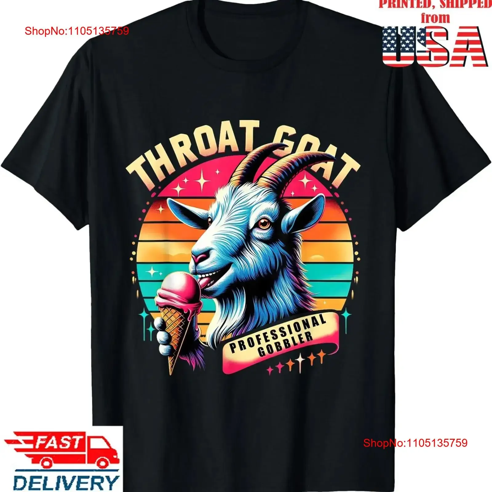 

Профессиональная футболка для любителей мороженого Throat Goat, дизайнерская футболка, винтажный стираный мягкий топ унисекс для повседневной носки, дышащий