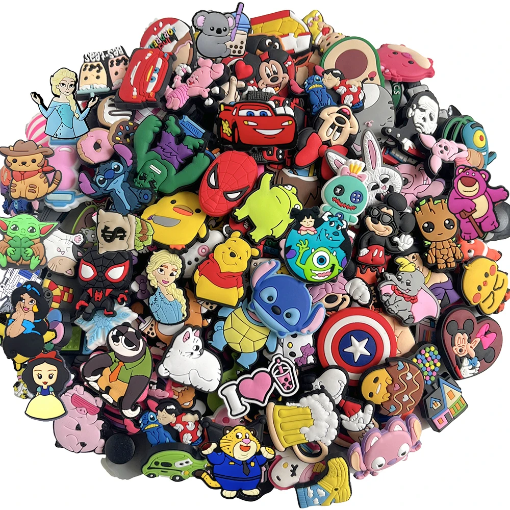 

30-200PCS Random Shoe Charms For Slides Clogs Sandals,PVC Shoe Decorations Accessories Buckle For Kids Christmas Birthday Gifts