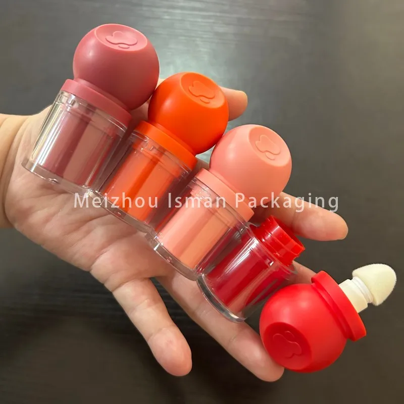 50Pcs Ball Shape Lip Gloss Container Lip Oil Tube Chunky Liquid Contour Blush Foundation Packaging Tubes With Sponge Applicator