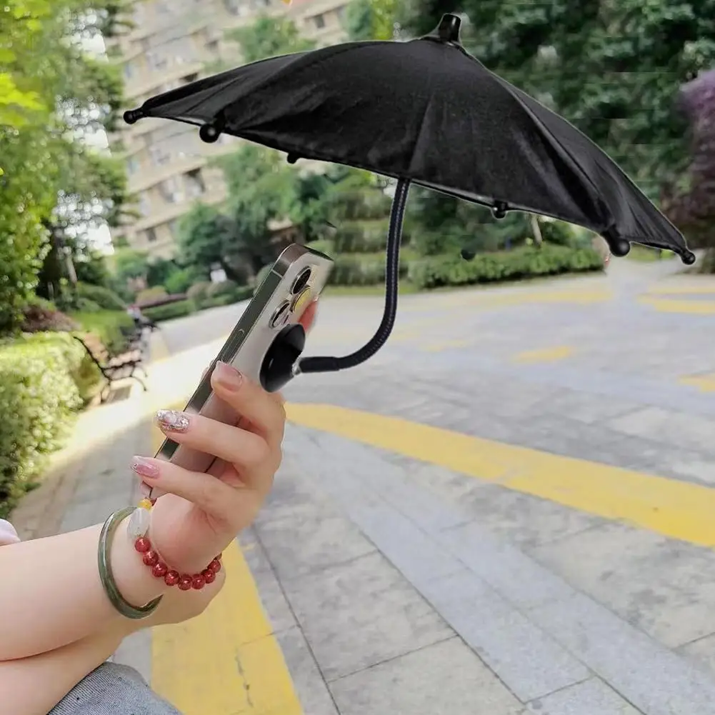 Magnetic Phone Umbrella for iphone 15/14/13/12 Pro/Pro Max Anti-glare Sun Shade Shield Cover 360° Rotation Mini Umbrella 24cm